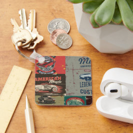 Chaveiro Carro Clássico de Grunge Retroativo