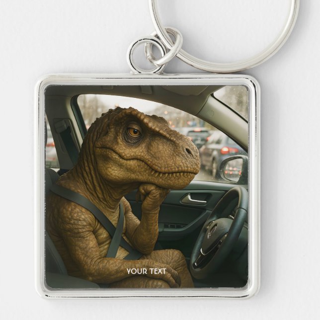 Chaveiro Carro de Condução de Dinossauro Fantasy Cute (Frente)
