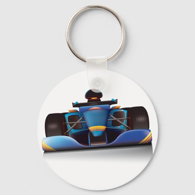 Chaveiro Carro de Corrida Azul (Frente)