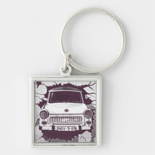 Chaveiro Carro de Trabant, preto & branco, muro de Berlim