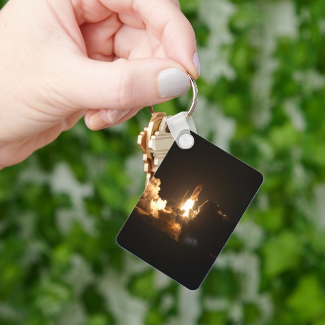 Chaveiro Carro espacial Terra nave espacial Noite Canva (Mão)