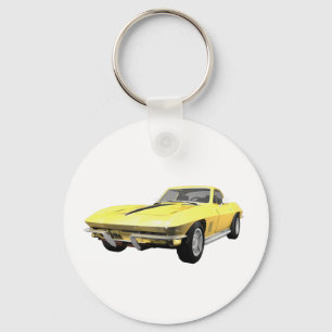 Chaveiro Carro Esportivo Corvette 1967: Conclusão Amarela