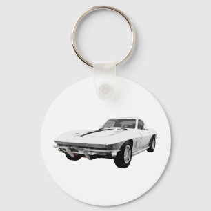 Chaveiro Carro Esportivo Corvette 1967: Conclusão Branca: