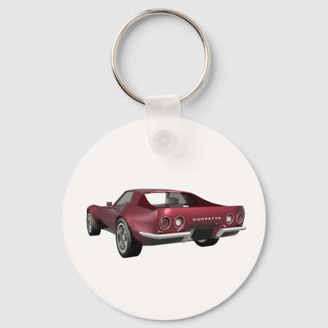 Chaveiro Carro Esportivo Corvette 1970: Candy Apple Finish: (Frente)