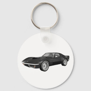 Chaveiro Carro Esportivo Corvette 1970: Término Preto