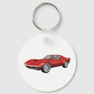 Chaveiro Carro Esportivo Corvette 1970: Término Vermelho