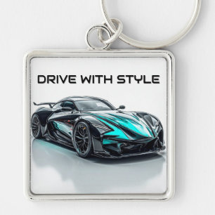 Chaveiro Carro Esportivo Preto Luxuoso Design Moderno Elega