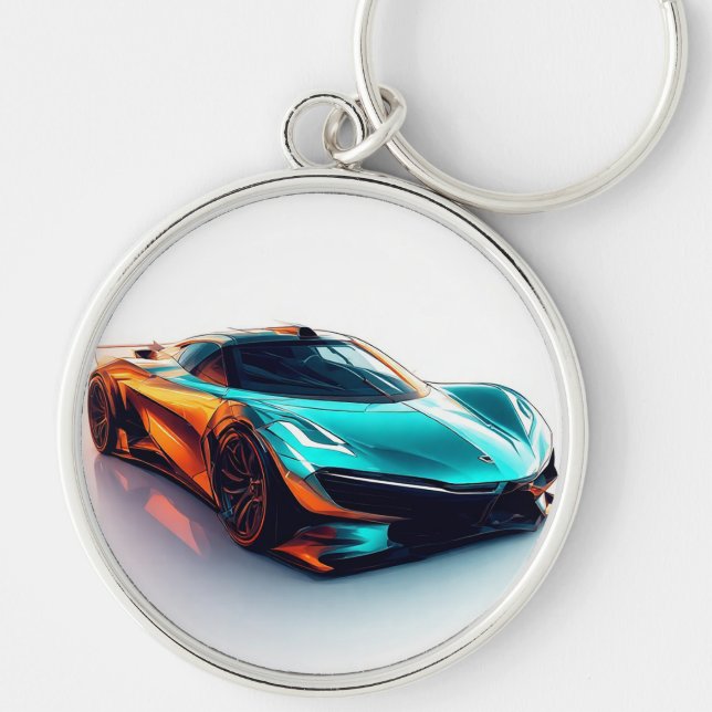 Chaveiro Carro Esportivo Vibrante com Design Moderno (Frente)