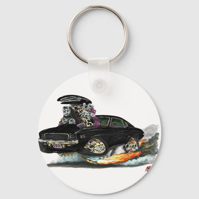Chaveiro Carro Preto Camaro RS 1969 (Frente)