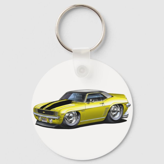 Chaveiro Carro Superior Amarelo-Negro-Camaro 1969 (Frente)