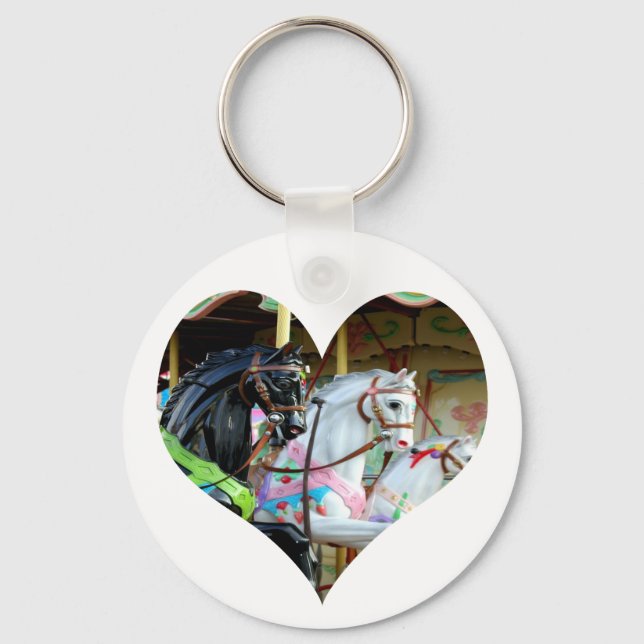 Chaveiro Carrossel Horses Coração (Frente)