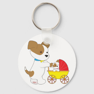 Chaveiro Carruagem de bebê bonito do filhote de cachorro