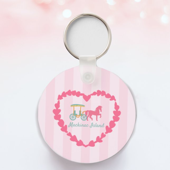 Chaveiro Carruagem Desenhada do Cavalo da Ilha Mackinac (Criador carregado)