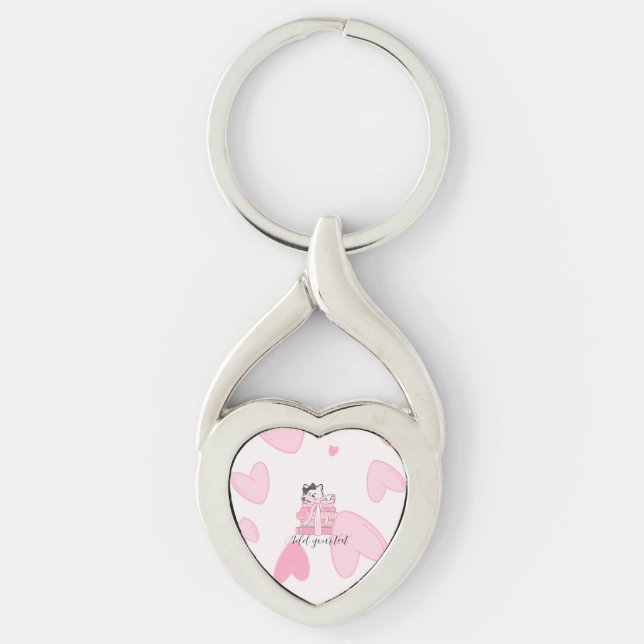 Chaveiro Carry Love & Books – Cat Twisted Heart Keychain (Frente)