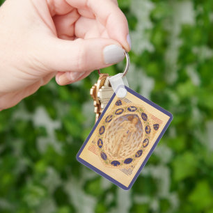 Chaveiro Carta Antiga do Zodíaco Celeste, Astrologia Vintag