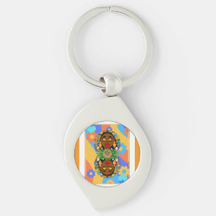 Chaveiro Carta de Baralho Floral Oshun Retro