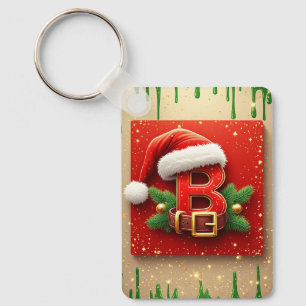 Chaveiro Carta de Natal B Com Coroa de Pinheiro Estilo de F