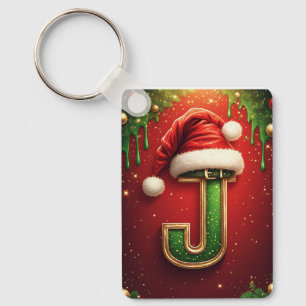 Chaveiro Carta de Natal J Com Coroa de Férias de Sempreverd