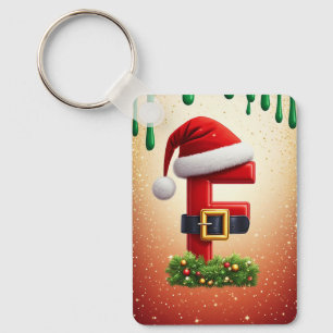 Chaveiro Carta F de Santa Com Acento de Grinalda de Natal �