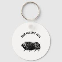 Cartão de Ilustração Black Muskox Personalizado