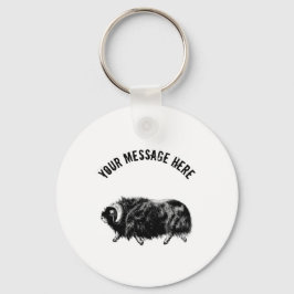 Chaveiro Cartão de Ilustração Black Muskox Personalizado