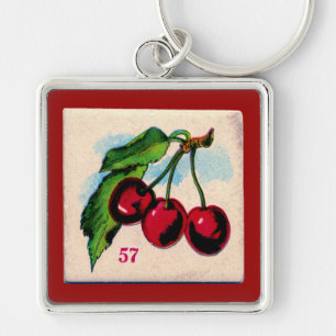 Chaveiro Cartão de Jogo Vintage Cherries