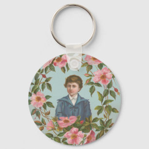 Chaveiro Cartão de São Valentim Alemão Antigo Kitsch, 1884