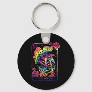 Chaveiro Cartão de Tarot dos Amantes Goth Tie Dye Beijando 