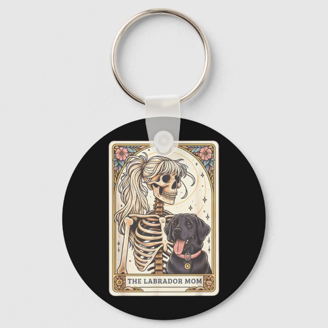 Chaveiro Cartão de Tarot Mãe Black Lab Esqueleto de Labrado (Frente)