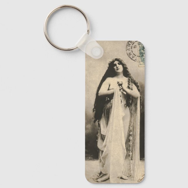 Chaveiro Cartão-postal da Deusa Eetérea Vintage (Frente)