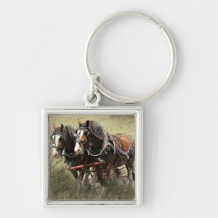 Chaveiro Cartão-postal Vintage Weathered Clydesdale