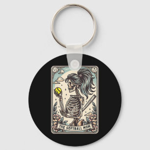 Chaveiro Cartão Tarot de Mãe de Softbol Esqueleto Mãe de So