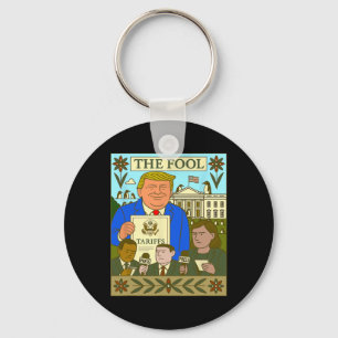 Chaveiro Cartão Tarot de Trump O Louco Impõe Tarifa Sobre P