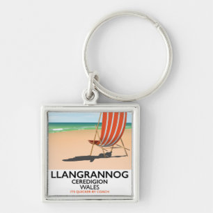 Chaveiro Cartaz da praia de Llangrannog, Ceredigion País de