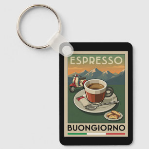 Chaveiro Cartaz de Café de Arte de Espresso Italiano Retrô