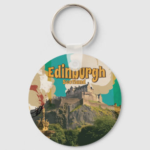 Chaveiro Cartaz de Viagem Antigo Edimburgo, Escócia