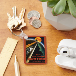 Chaveiro Cartaz de Viagem Antigo para o Rali de Automóveis 