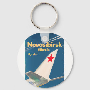 Chaveiro Cartaz de voo Novosibirsk Sibéria união soviética