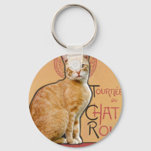 Chaveiro Cartaz Francês Antigo Estilo Gato Laranja