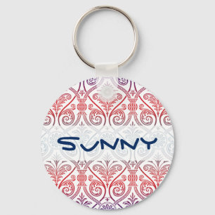 Chaveiro Carteira Vintage Damask - vermelho violeta azul