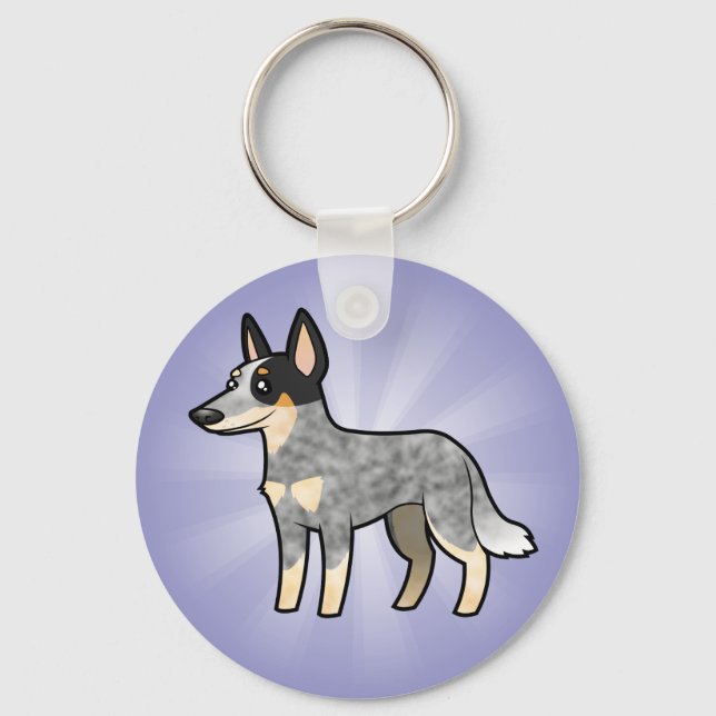 Chaveiro Cartoon australiano Cattle Dog / Kelpie (Frente)