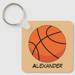 Chaveiro Cartoon Basketball Ball   Add Name