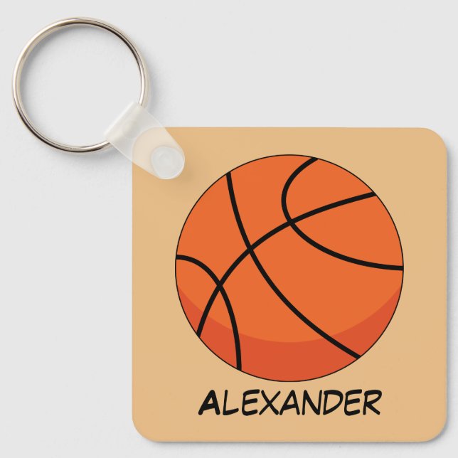 Chaveiro Cartoon Basketball Ball | Add Name (Frente)
