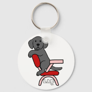 Chaveiro Cartoon Black Labrador Student 3