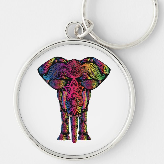 Chaveiro Cartoon colorido de elefante (Frente)