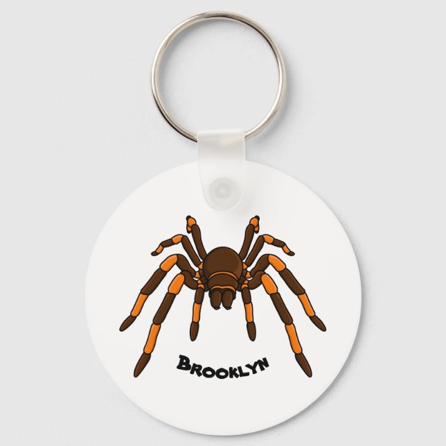 Chaveiro Cartoon de aranha-do-marrom e-laranja-acastanhado (Frente)