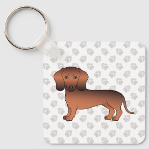 Chaveiro Cartoon de Cabelo Curto Vermelho Cão e patas