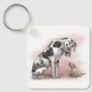 Chaveiro Cartoon de Dogue Alemão e Terrier Escocês