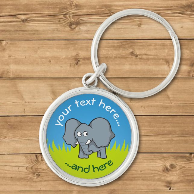 Chaveiro Cartoon de elefante cinza (Criador carregado)