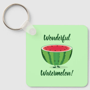 Chaveiro Cartoon de Fruta de Watermelon Verde